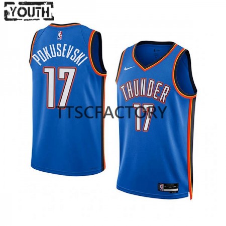 Maglia NBA Oklahoma City Thunder Aleksej Pokusevski 17 Nike 2022-23 Icon Edition Blu Swingman - Bambino